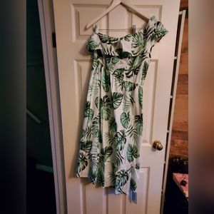 Cupshe Tropical One Shoulder Ruffle Dress